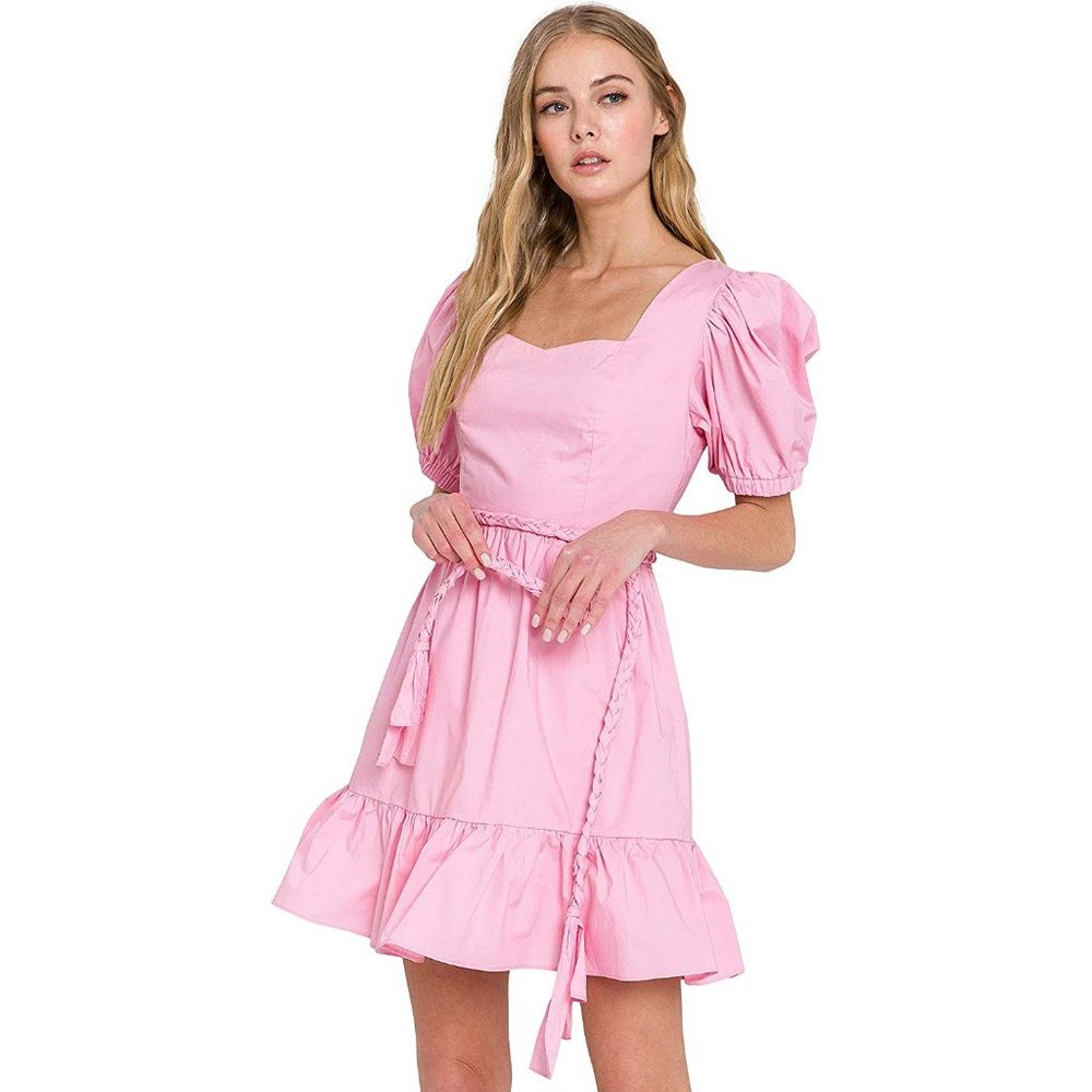 NWT English Factory pink puff sleeve mini dress - Picture 4 of 9